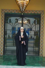 چادر جده مچ آرامش مخمل پناه چادر جواهردوزی آستین‌دار چادر مخمل‌دار زنانه چادر مجلسی خاص جلابیب چادر سنگدوزی مدل پناه