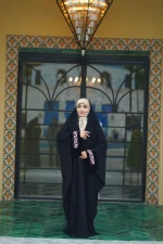 چادر جده مچ آرامش مخمل پناه چادر جواهردوزی آستین‌دار چادر مخمل‌دار زنانه چادر مجلسی خاص جلابیب چادر سنگدوزی مدل پناه