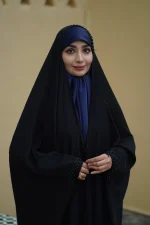 چادر جده سنگدوزی تندیس چادر جواهردوزی لبه‌دار چادر مجلسی زنانه خاص چادر لوکس جلابیب مدل تندیس چادر سنگدوزی از سر تا مچ