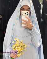 چادر عروس مروارید کرپ الیزه - تصویر 3